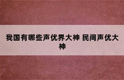 我国有哪些声优界大神 民间声优大神